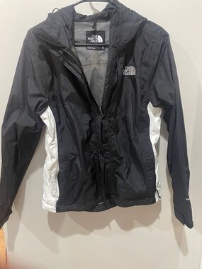 The North Face Black and White Hooded Windbreaker